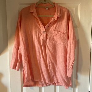 Soft coral linen blend beach cover-up or top Old Navy